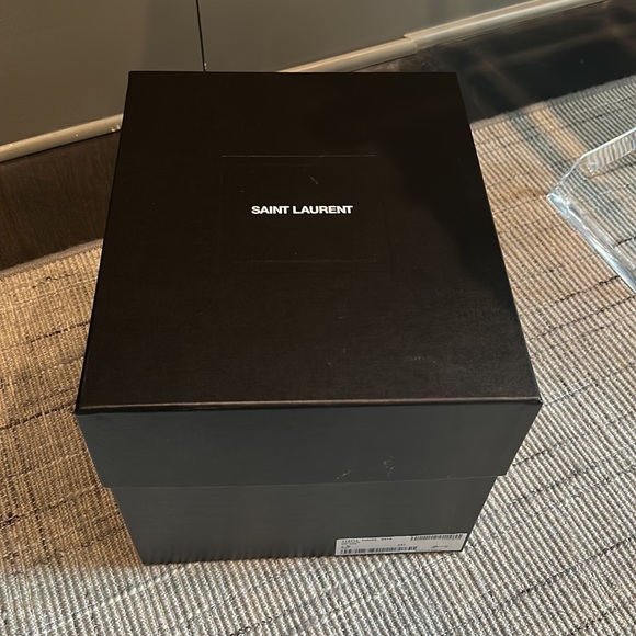 Saint Laurent Mae mules in crepe satin with feathers - Picture 6 of 6